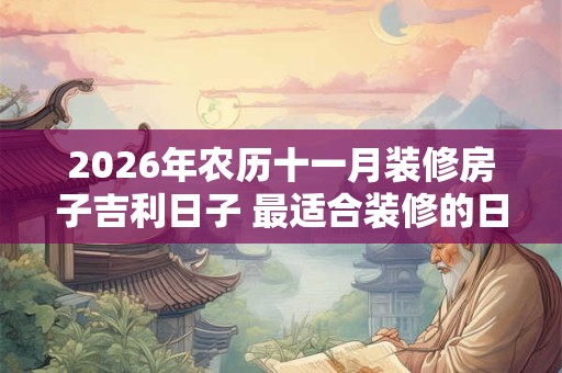 2026年农历十一月装修房子吉利日子 最适合装修的日子