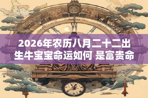 2026年农历八月二十二出生牛宝宝命运如何 是富贵命吗