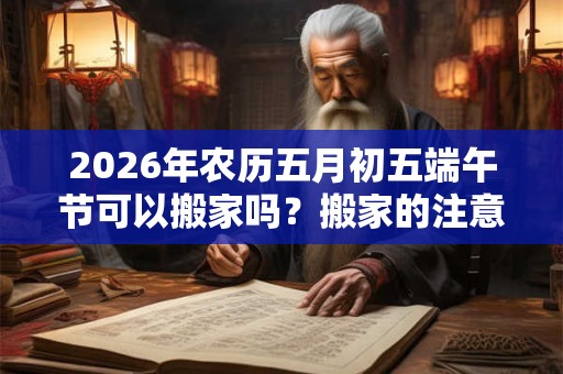 2026年农历五月初五端午节可以搬家吗？搬家的注意事项？