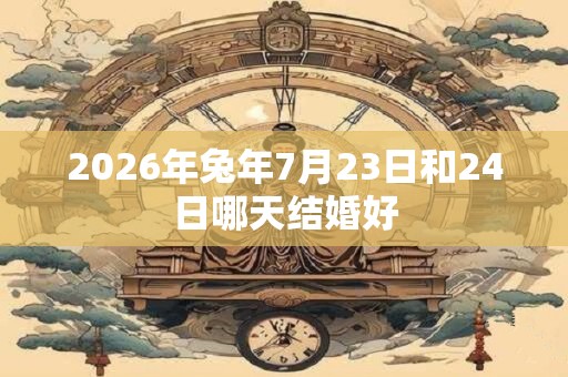 2026年兔年7月23日和24日哪天结婚好 2026年兔年7月23日和24日哪天结婚好