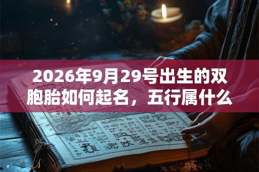 2026年9月29号出生的双胞胎如何起名，五行属什么