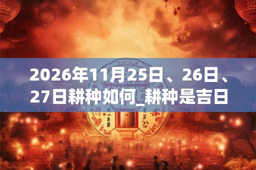 2026年11月25日、26日、27日耕种如何_耕种是吉日吗