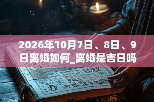 2026年10月7日、8日、9日离婚如何_离婚是吉日吗