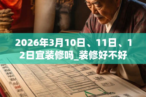 2026年3月10日、11日、12日宜装修吗_装修好不好