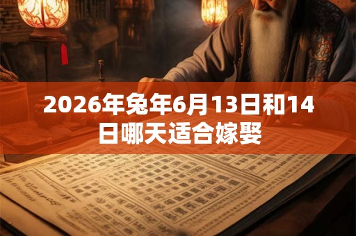 2026年兔年6月13日和14日哪天适合嫁娶