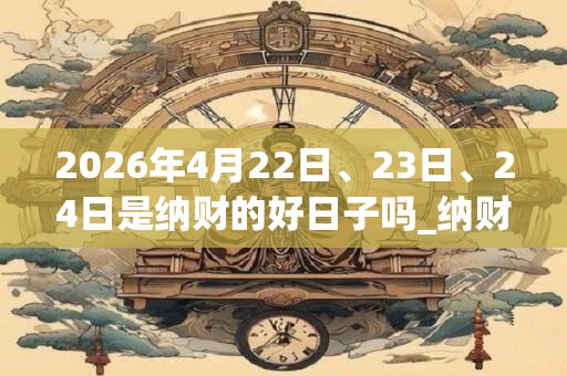 2026年4月22日、23日、24日是纳财的好日子吗_纳财可以吗