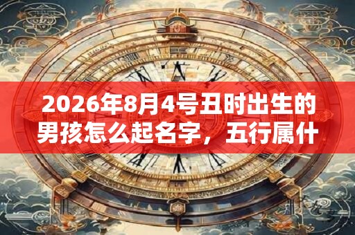 2026年8月4号丑时出生的男孩怎么起名字，五行属什么