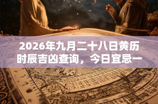 2026年九月二十八日黄历时辰吉凶查询,今日宜忌一览表 2026年九月二十八日黄历时辰吉凶查询,今日宜忌一览表