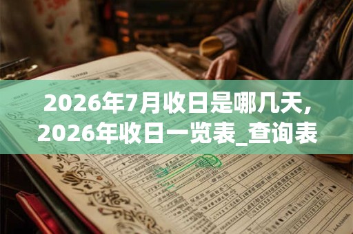 2026年7月收日是哪几天,2026年收日一览表_查询表