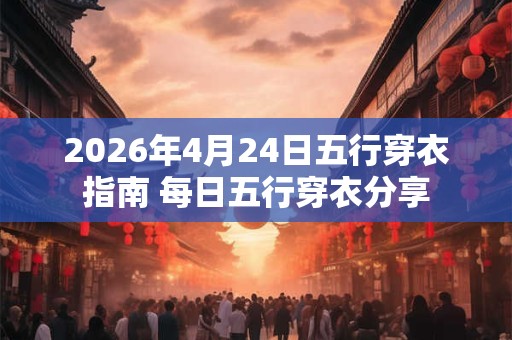 2026年4月24日五行穿衣指南 每日五行穿衣分享