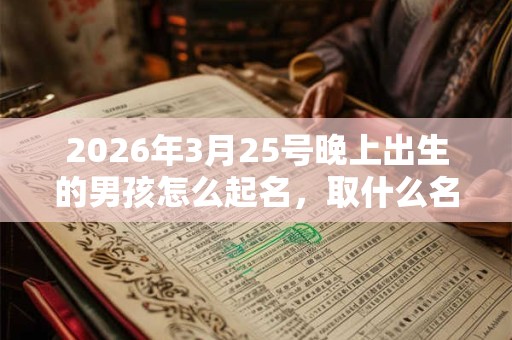 2026年3月25号晚上出生的男孩怎么起名，取什么名字吉祥？