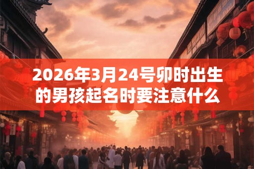 2026年3月24号卯时出生的男孩起名时要注意什么