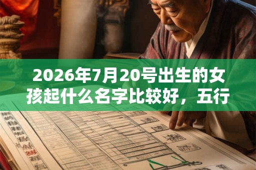 2026年7月20号出生的女孩起什么名字比较好，五行属什么
