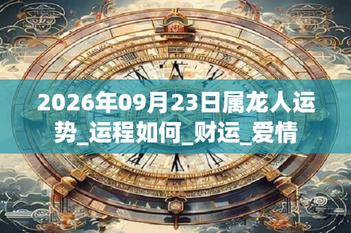 2026年09月23日属龙人运势_运程如何_财运_爱情