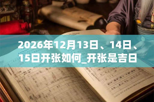 2026年12月13日、14日、15日开张如何_开张是吉日吗
