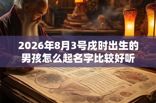 2026年8月3号戌时出生的男孩怎么起名字比较好听