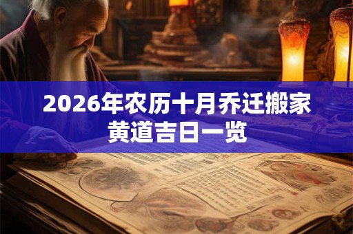 2026年农历十月乔迁搬家黄道吉日一览