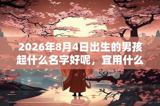 2026年8月4日出生的男孩起什么名字好呢,宜用什么字 2026年8月4日出生的男孩起什么名字好呢,宜用什么字