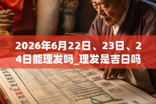 2026年6月22日、23日、24日能理发吗_理发是吉日吗