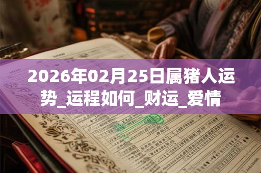 2026年02月25日属猪人运势_运程如何_财运_爱情