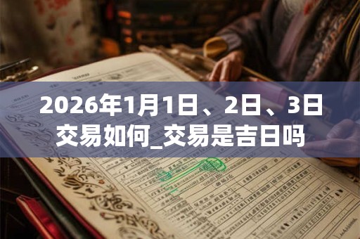 2026年1月1日、2日、3日交易如何_交易是吉日吗