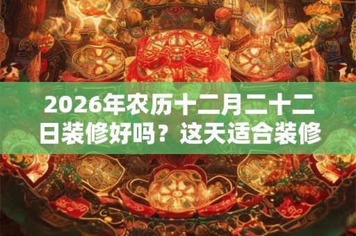 2026年农历十二月二十二日装修好吗？这天适合装修吗？