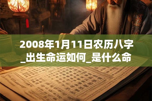 2008年1月11日农历八字_出生命运如何_是什么命