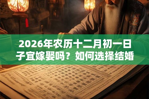 2026年农历十二月初一日子宜嫁娶吗？如何选择结婚吉日？