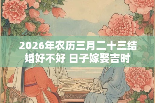 2026年农历三月二十三结婚好不好 日子嫁娶吉时