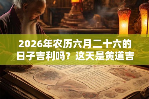 2026年农历六月二十六的日子吉利吗？这天是黄道吉日吗？