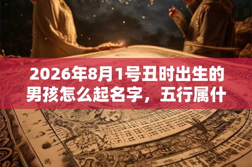2026年8月1号丑时出生的男孩怎么起名字，五行属什么