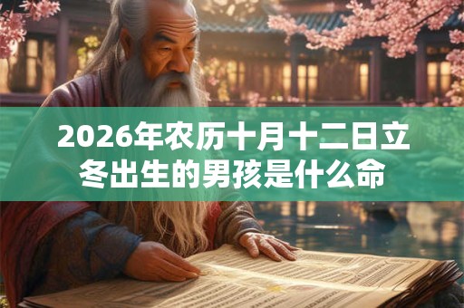 2026年农历十月十二日立冬出生的男孩是什么命 2026年农历十月十二日立冬出生的男孩是什么命