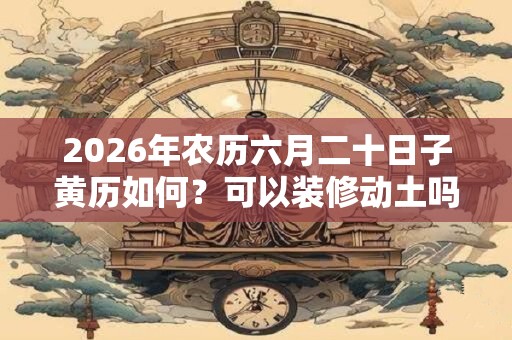 2026年农历六月二十日子黄历如何？可以装修动土吗？