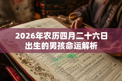2026年农历四月二十六日出生的男孩命运解析