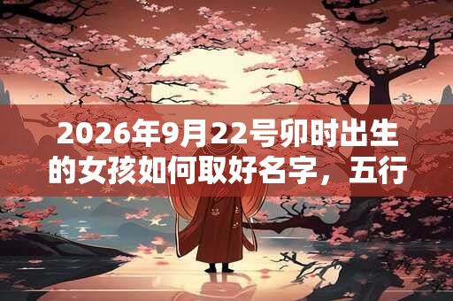 2026年9月22号卯时出生的女孩如何取好名字，五行属什么