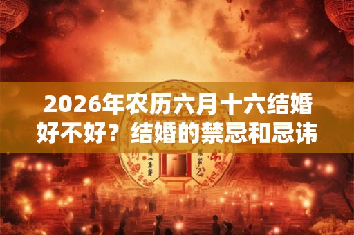 2026年农历六月十六结婚好不好？结婚的禁忌和忌讳？