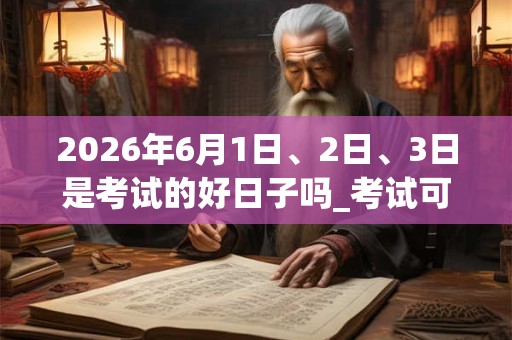 2026年6月1日、2日、3日是考试的好日子吗_考试可以吗