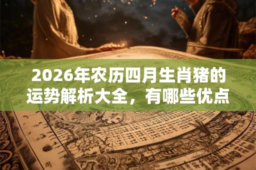2026年农历四月生肖猪的运势解析大全，有哪些优点？