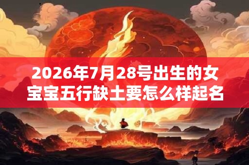 2026年7月28号出生的女宝宝五行缺土要怎么样起名字