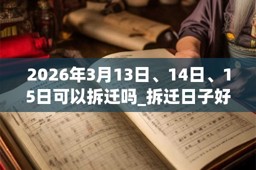 2026年3月13日、14日、15日可以拆迁吗_拆迁日子好吗 2026年3月13日、14日、15日可以拆迁吗_拆迁日子好吗