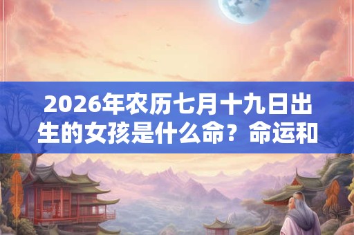 2026年农历七月十九日出生的女孩是什么命？命运和性格如何？
