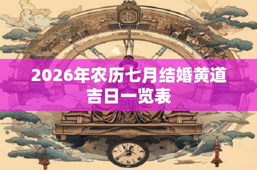 2026年农历七月结婚黄道吉日一览表