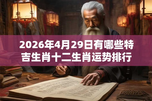 2026年4月29日有哪些特吉生肖十二生肖运势排行