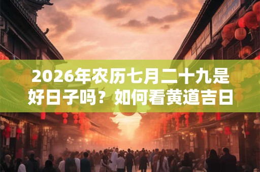 2026年农历七月二十九是好日子吗？如何看黄道吉日？