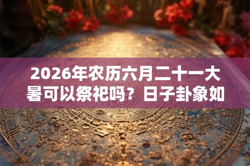 2026年农历六月二十一大暑可以祭祀吗?日子卦象如何? 2026年农历六月二十一大暑可以祭祀吗?日子卦象如何?