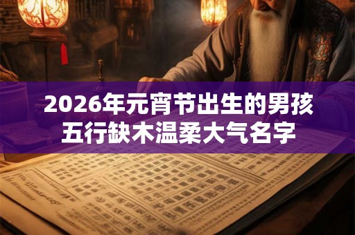 2026年元宵节出生的男孩五行缺木温柔大气名字