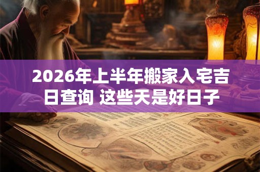2026年上半年搬家入宅吉日查询 这些天是好日子