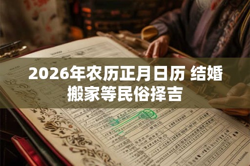 2026年农历正月日历 结婚搬家等民俗择吉