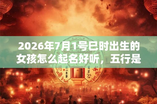 2026年7月1号巳时出生的女孩怎么起名好听，五行是什么？