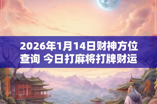 2026年1月14日财神方位查询 今日打麻将打牌财运方位 2026年1月14日财神方位查询 今日打麻将打牌财运方位